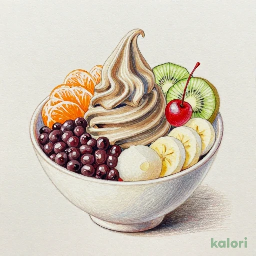 Cream Anmitsu (Roasted Green Tea Soft Serve) 534kcal Calories