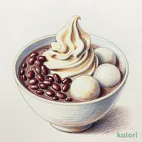 クリームぜんざい(ほうじ茶ミックスソフト)