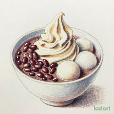 クリームぜんざい（ほうじ茶ミックスソフト）