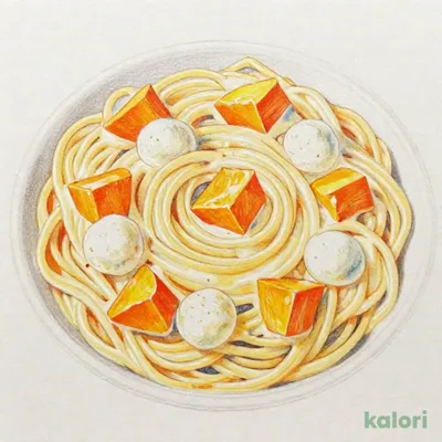北海道産かぼちゃとモッツァレラのクリームスープパスタ