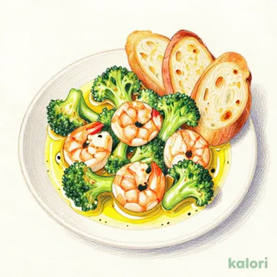 Shrimp and Broccoli Ajillo (with 3 Baguettes)