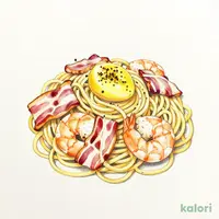 えびとベーコンのレモンカルボナーラ