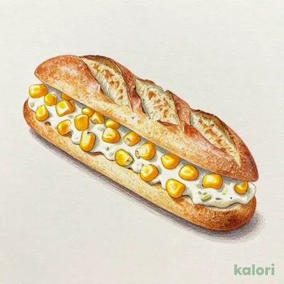 Corn and Mayo Casse-Croute Sandwich