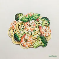 えびとブロッコリーのバジルクリーム