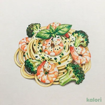 えびとブロッコリーのバジルクリーム