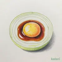 さっぱりオニオンスライス 卵黄のせ