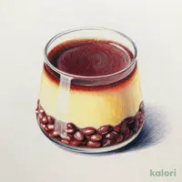 Homemade Smooth Pudding with Red Bean Paste