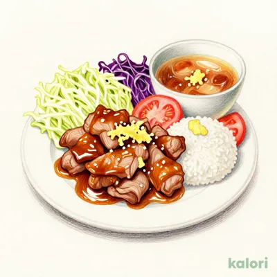 すりおろし生しょうがの豚肩ロース生姜焼き（ご飯）