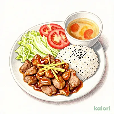 すりおろし生しょうがの豚肩ロース生姜焼き（五穀ご飯）