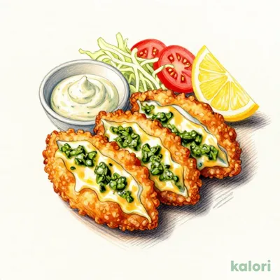 Basil and Cheese Fried Horse Mackerel (Side Dish)