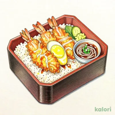 海老の玉子とじ重と麺のセット