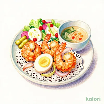 Shrimp and Egg Toji Rice Bowl (Five-Grain Rice)