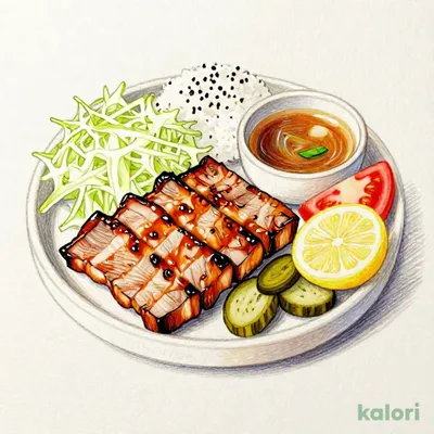 豚トロみそ漬け炭火焼き（五穀ご飯）