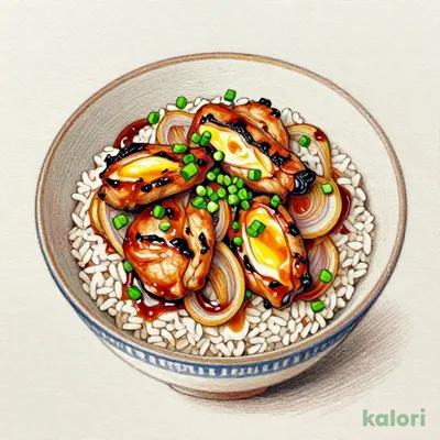 Charcoal-Grilled Chicken Oyakodon (Chicken & Egg Rice Bowl) with Five-Grain Rice
