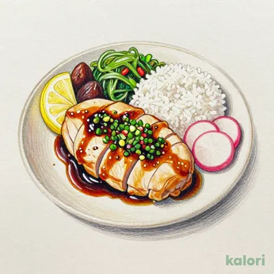 Steamed Chicken with Moromi Soy Sauce & Scallion Sauce Bento with Rice