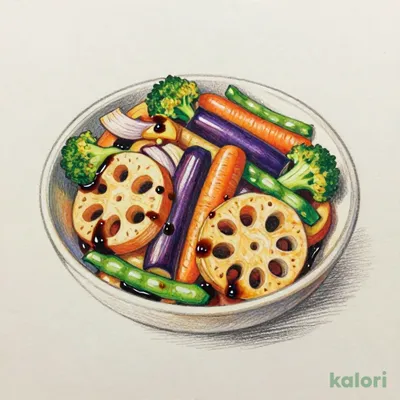 ミニ野菜の黒酢あん