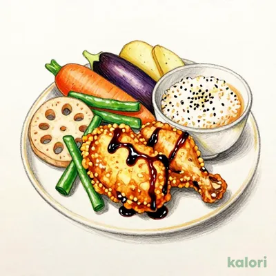Chicken and Vegetables in Black Vinegar Sauce (Multigrain Rice)