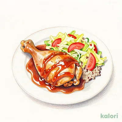 デミグラスチキンかつ（五穀ご飯）