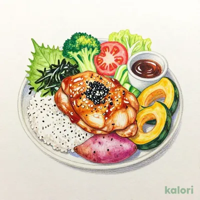 もろみチキンの彩りサラダボウルとしそひじきご飯（ご飯）