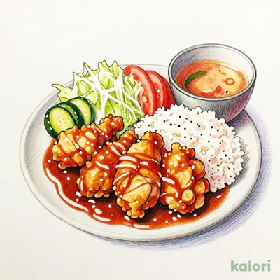 〈おかず増量〉甘からだれの鶏唐揚げ（ご飯）