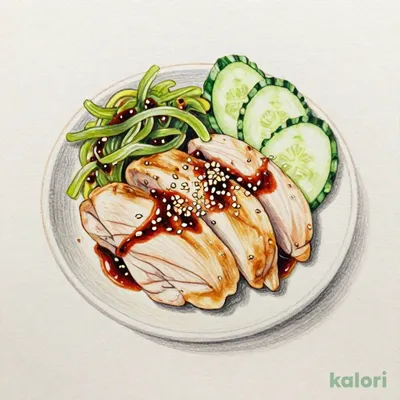鶏ももと胡瓜の梅和え
