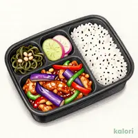 鶏と茄子のコクうま豆豉炒め 弁当（五穀ご飯）