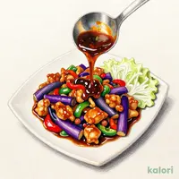 鶏と茄子のコクうま豆豉炒め（ご飯）