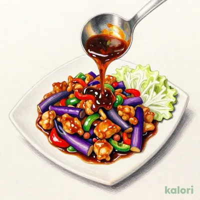 鶏と茄子のコクうま豆豉炒め（ご飯）