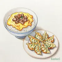 SUKIYAKIふわとろ天津飯(肉70g)※餃子セット