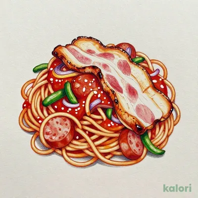 ナポリタン厚切りベーコン（並~メガ）
