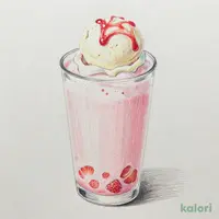 いちごみるくフロート
