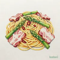 アスパラとベーコンのペペロンチーノ