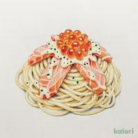サーモンといくらのクリームパスタ