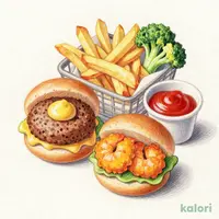 ミニバーガー（エビ&ハンバーグ）