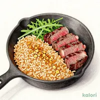 2種の牛ステーキと焦がし醤油ガーリックライス 〜国産牛サーロイン＆ハラミ〜