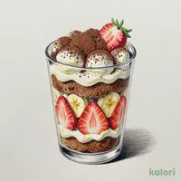 いちごとバナナのティラミスパフェ