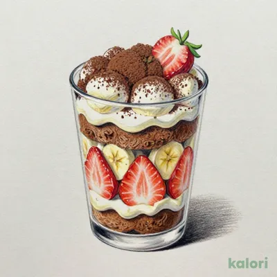 いちごとバナナのティラミスパフェ