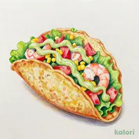 エビと彩り野菜のトルティーヤサラダ〜アボカドドレッシング〜