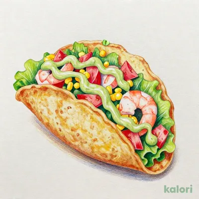 エビと彩り野菜のトルティーヤサラダ〜アボカドドレッシング〜