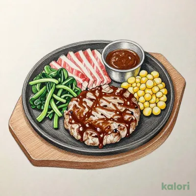 Kalbi and Meat Chunk Hamburger Steak