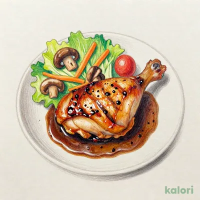グリルチキン 黒トリュフ和風ソース