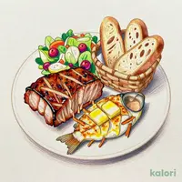 2メインセット 豚肩ロースのコンフィグリルとカサゴのバター焼き