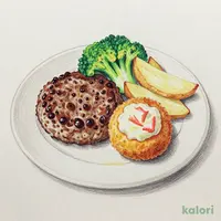 極厚ハンバーグ&港町洋食かにクリームコロッケ