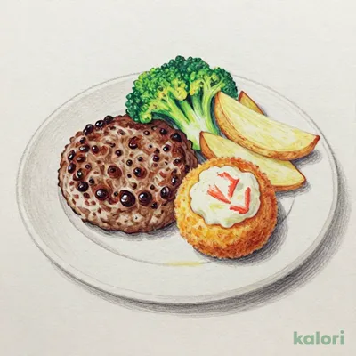 極厚ハンバーグ＆港町洋食かにクリームコロッケ