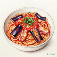 ナスとベーコンのトマトパスタ