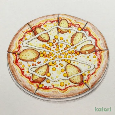 Potato, Mayo, and Corn Cream Pizza