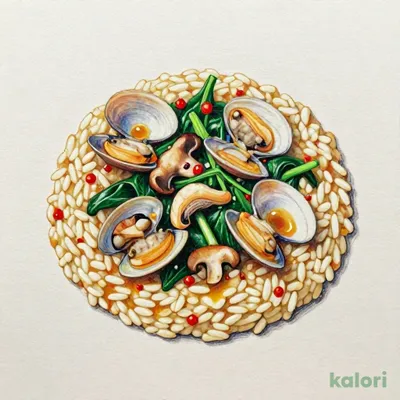 Clam, Mushroom, and Spinach Peperoncino Risotto
