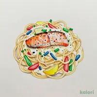 スモークサーモンと彩り野菜のレモンクリームソース