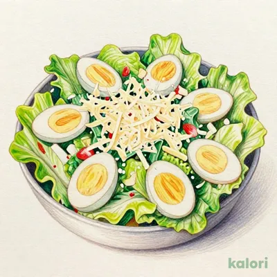 Caesar Salad with Crispy Cheese and Soft-Boiled Egg (Double Size)