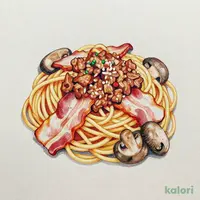 ベーコンとキノコのミートソース
